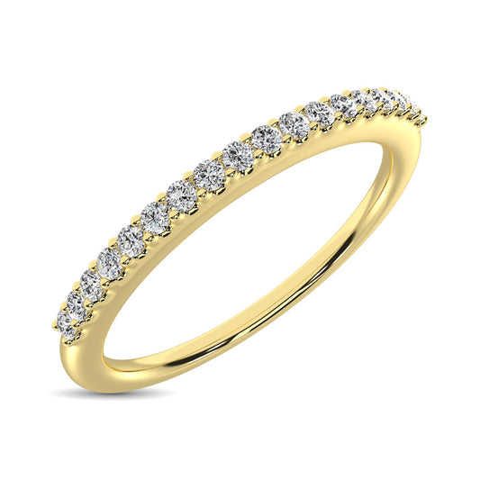 14K Yellow Gold 1/10 Ct.tw Diamond Wedding Band