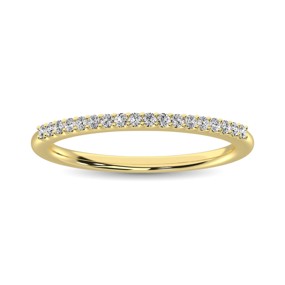 14K Yellow Gold 1/10 Ct.tw Diamond Wedding Band