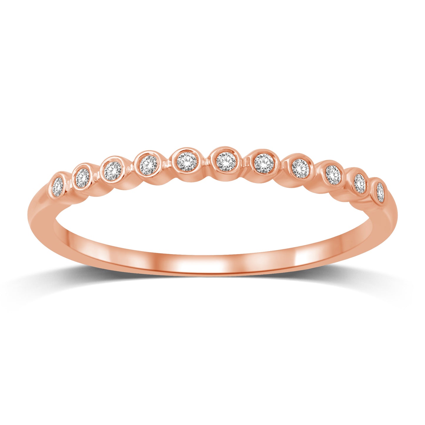 14K Rose Gold 1/20 Ct.tw Diamond Wedding Band