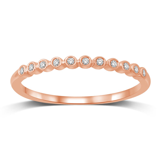 14K Rose Gold 1/20 Ct.tw Diamond Wedding Band