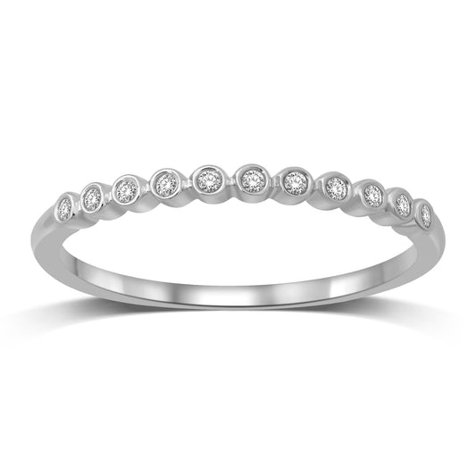 14K White Gold 1/20 Ct.tw Diamond Wedding Band