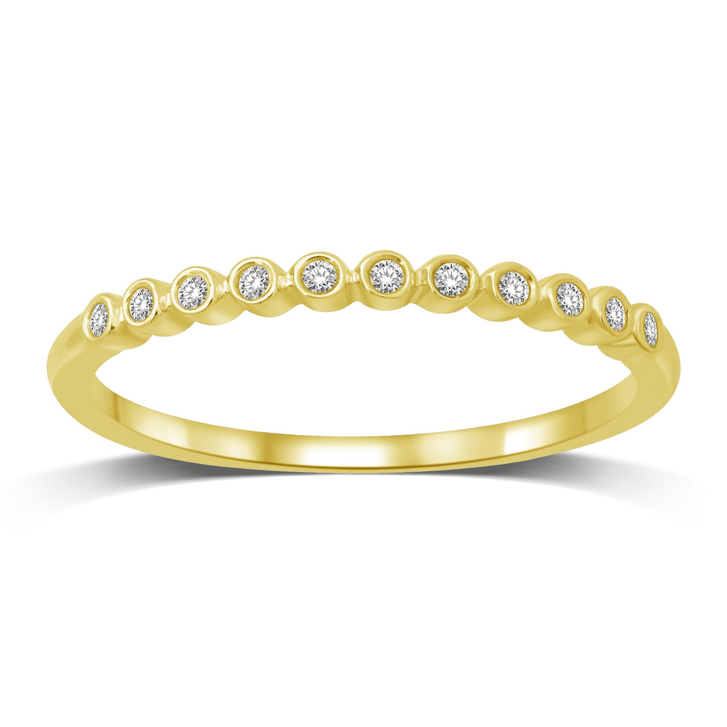 14K Yellow Gold 1/20 Ct.tw Diamond Wedding Band