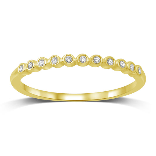 14K Yellow Gold 1/20 Ct.tw Diamond Wedding Band