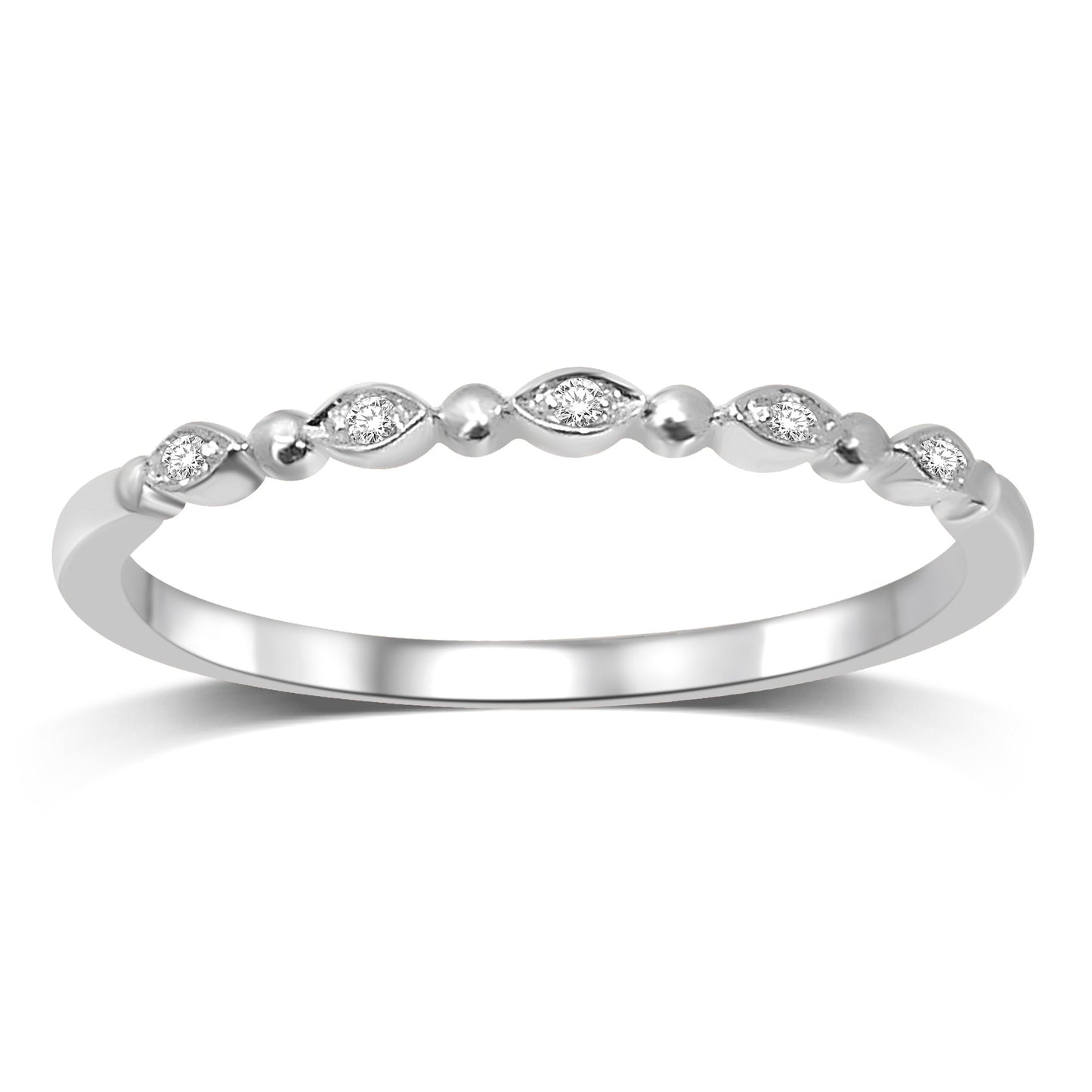 14K White Gold Diamond Accent Wedding Band
