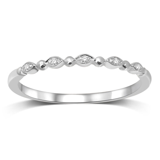 14K White Gold Diamond Accent Wedding Band