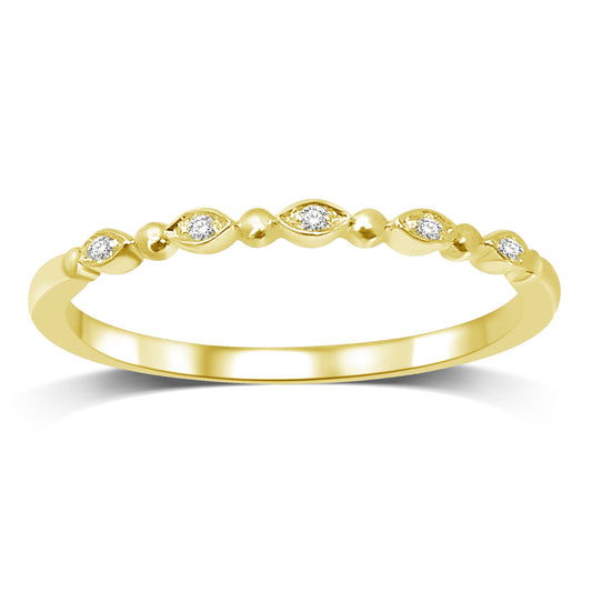 14K Yellow Gold Diamond Accent Wedding Band