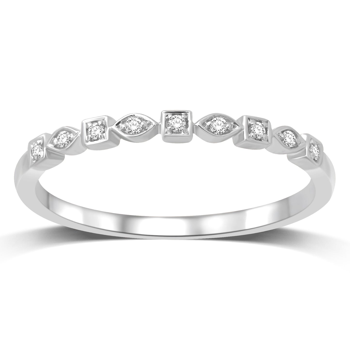 14K White Gold 1/20 Ct.tw Diamond Wedding Band