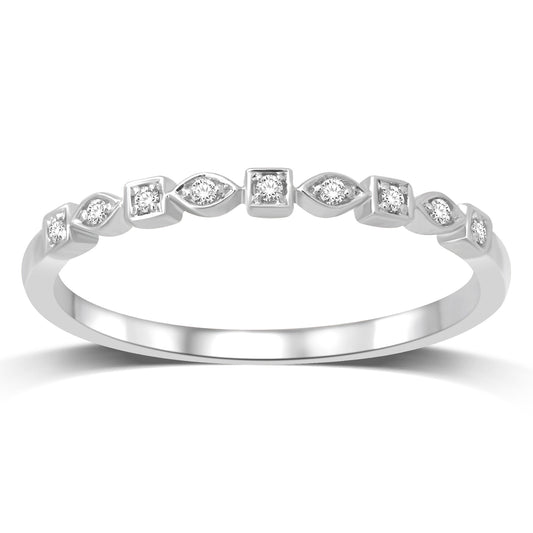 14K White Gold 1/20 Ct.tw Diamond Wedding Band