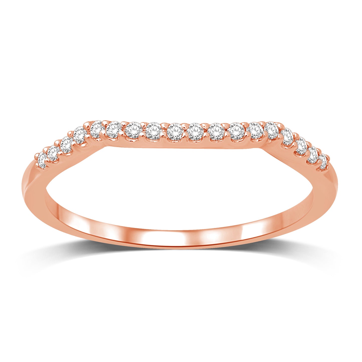 14K Rose Gold 1/10 Ct.tw Diamond Wedding Band