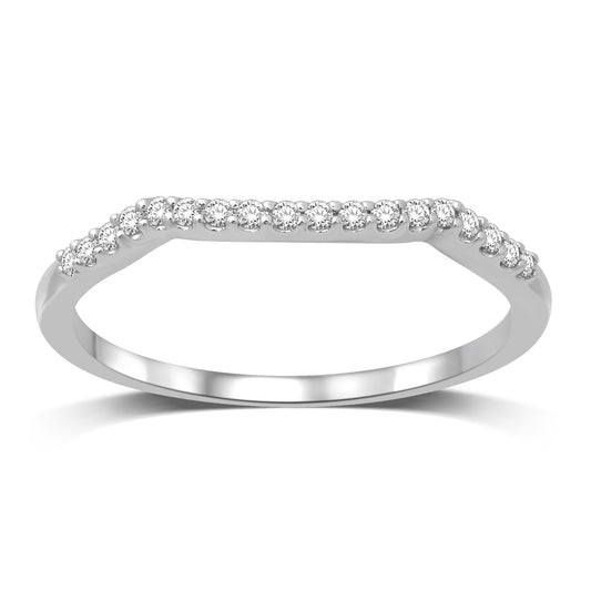 14K White Gold 1/10 Ct.tw Diamond Wedding Band