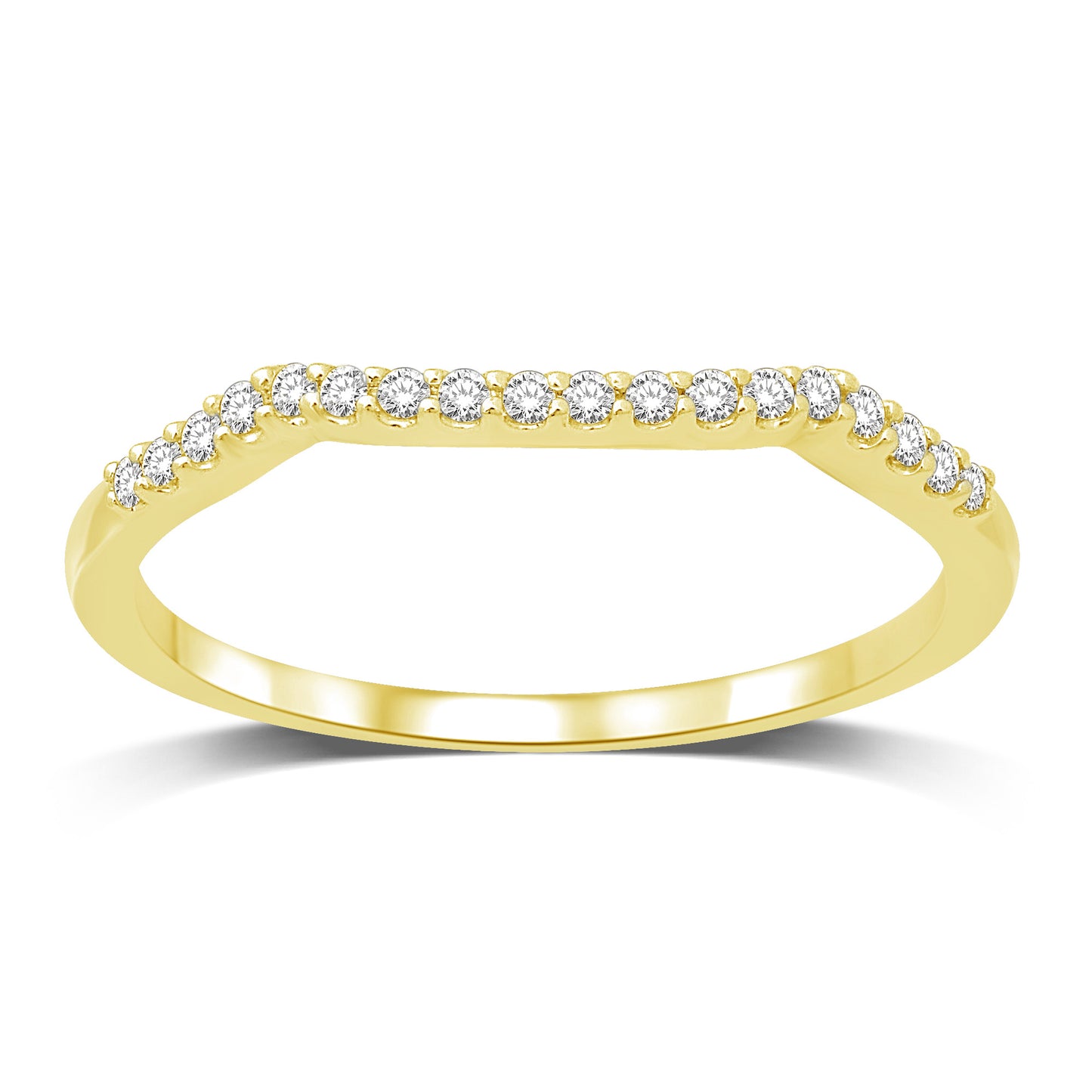 14K Yellow Gold 1/10 Ct.tw Diamond Wedding Band