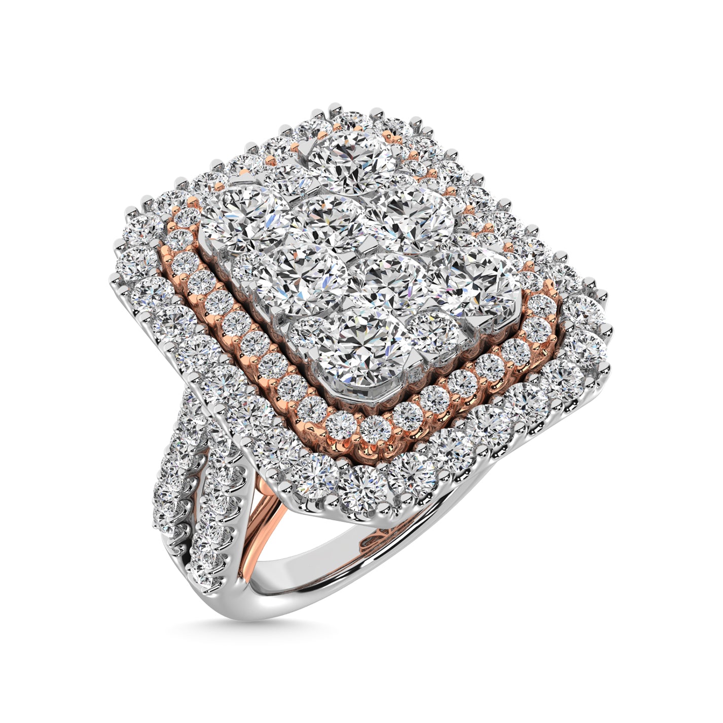 Diamond 4 Ct.Tw. Engagement Ring in 14K Two Tone
