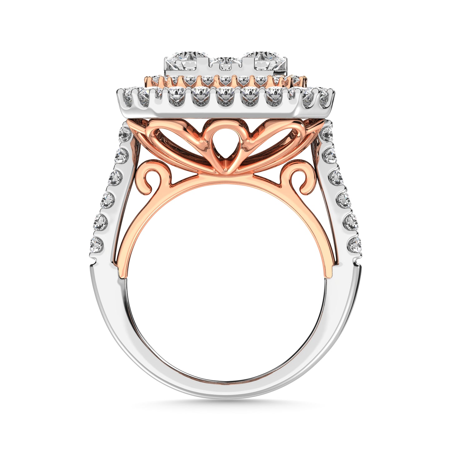 Diamond 4 Ct.Tw. Engagement Ring in 14K Two Tone
