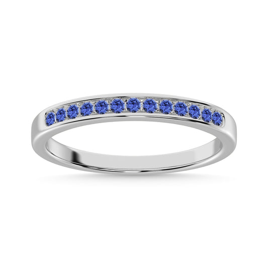 Tanzanite 1/4 Ct.Tw. Ladies Machine Band in 14K White Gold