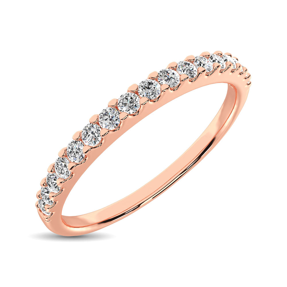 14K Rose Gold Diamond 1/5 Ct.Tw. 9 Stone Anniversary Band