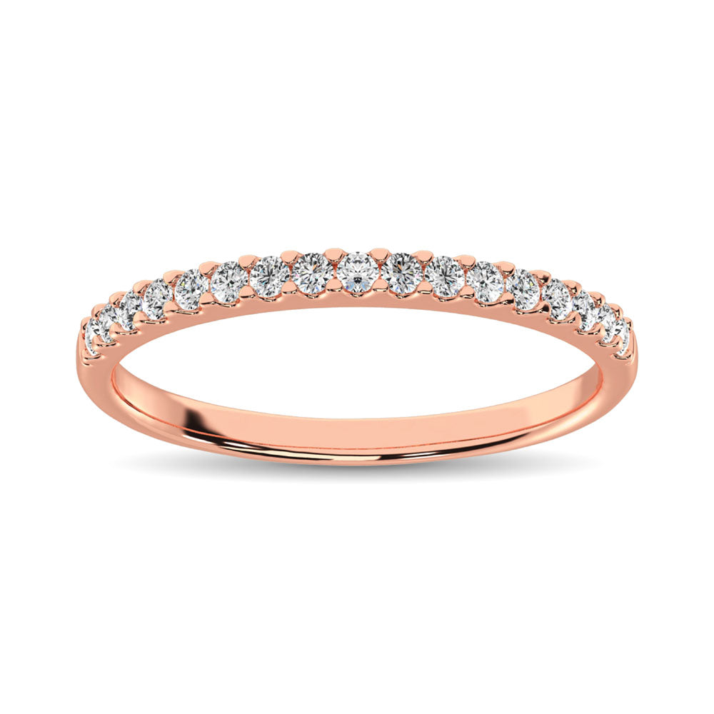 14K Rose Gold Diamond 1/4 Ct.Tw. 9 Stone Anniversary Band