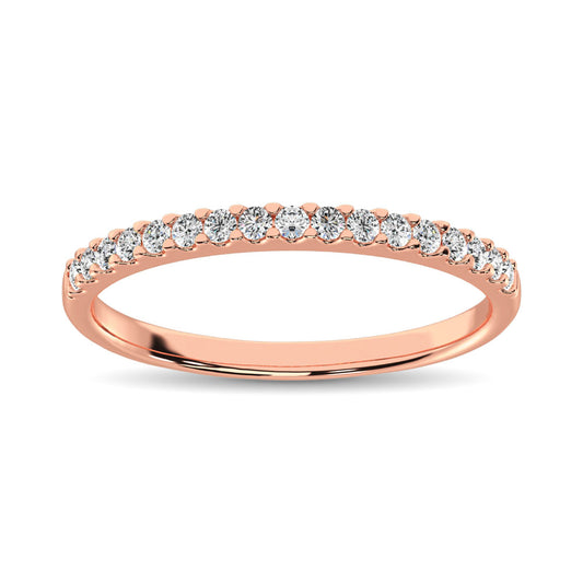 14K Rose Gold Diamond 1/4 Ct.Tw. 9 Stone Anniversary Band