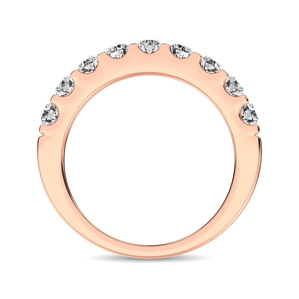14K Rose Gold Diamond 2/5 Ct.Tw. 9 Stone Anniversary Band