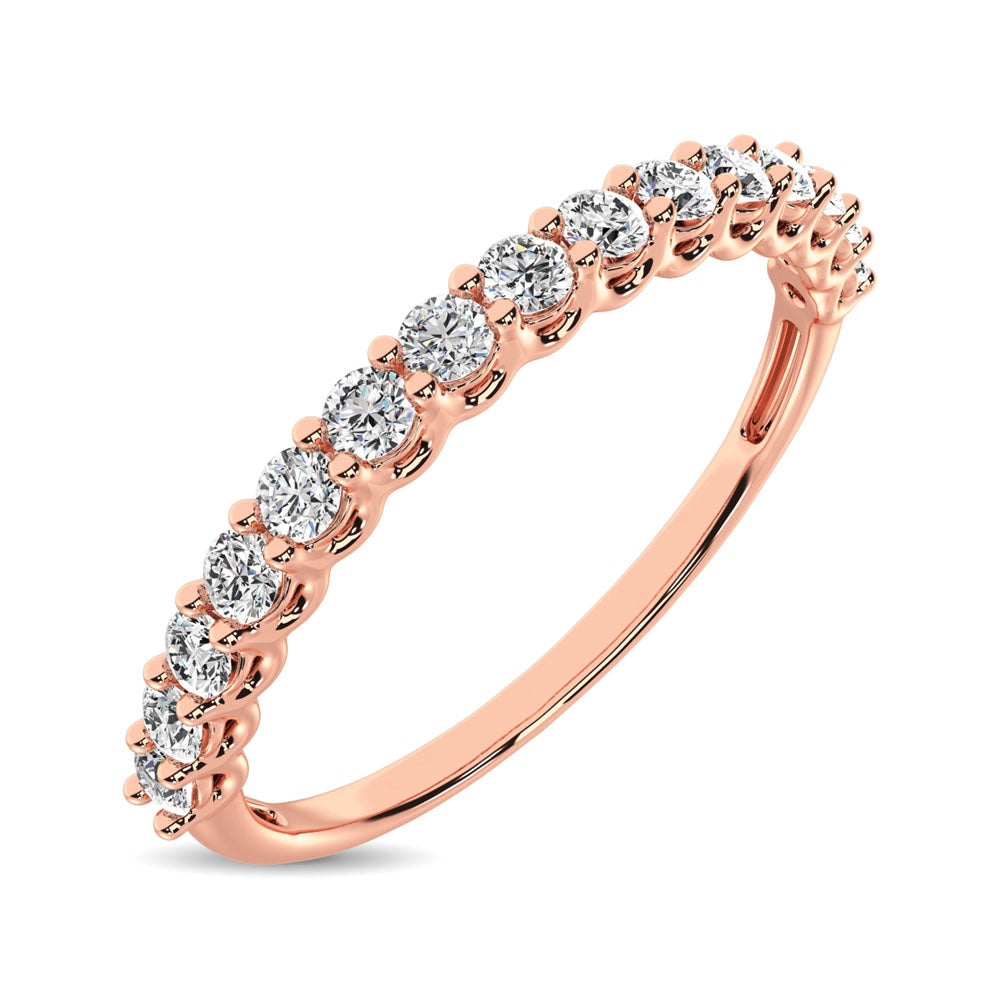 14K Rose Gold Diamond 1/2 Ct.Tw. 9 Stone Anniversary Band