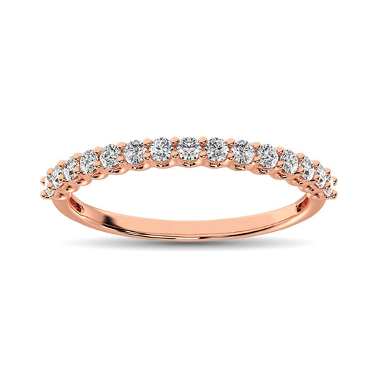 14K Rose Gold Diamond 1/2 Ct.Tw. 9 Stone Anniversary Band