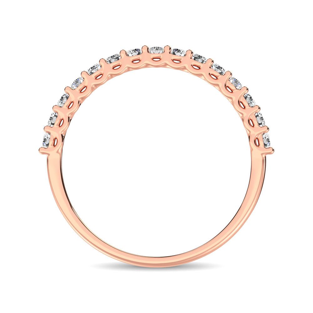 14K Rose Gold Diamond 1/2 Ct.Tw. 9 Stone Anniversary Band