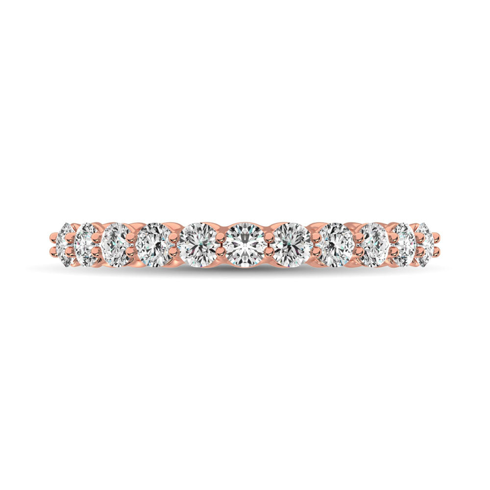 14K Rose Gold Diamond 5/8 Ct.Tw. 9 Stone Anniversary Band