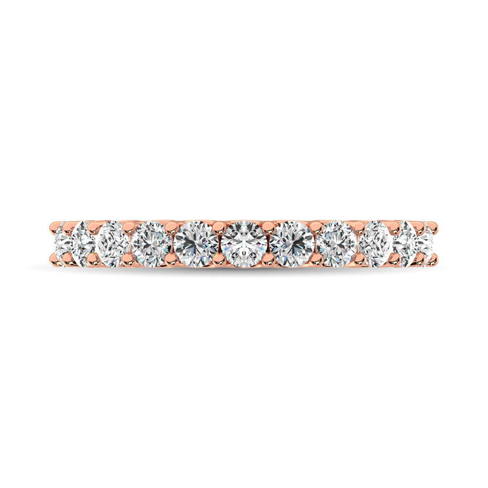 14K Rose Gold Diamond 3/4 Ct.Tw. 9 Stone Anniversary Band