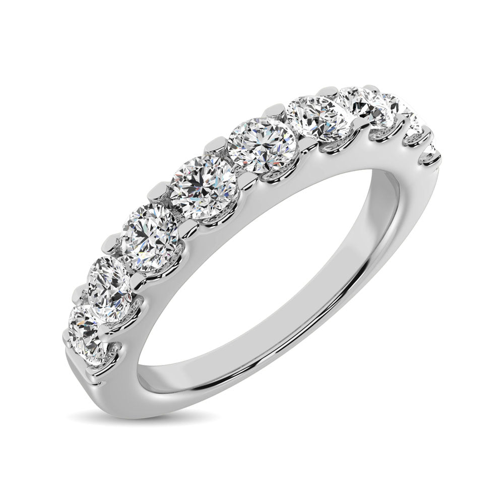 14K White Gold Diamond 2/5 Ct.Tw. 9 Stone Anniversary Band