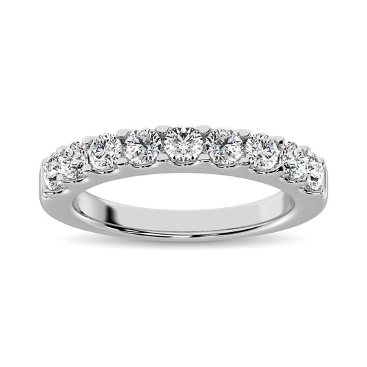 14K White Gold Diamond 2/5 Ct.Tw. 9 Stone Anniversary Band