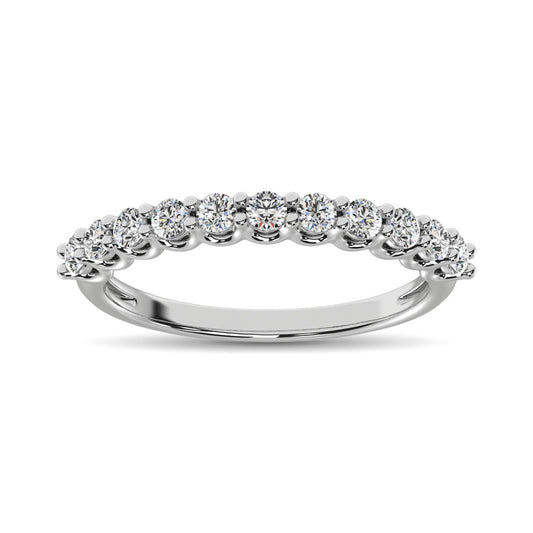 14K White Gold Diamond 1/2 Ct.Tw. 9 Stone Anniversary Band