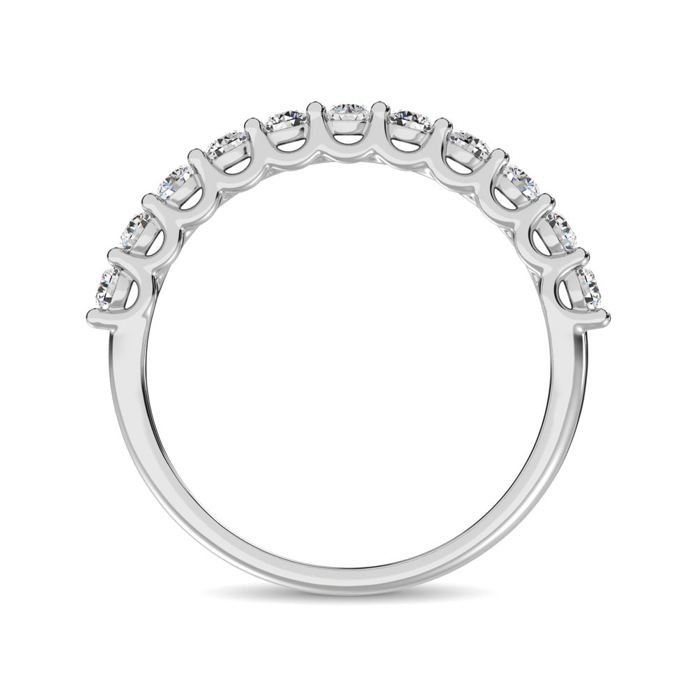 14K White Gold Diamond 1/2 Ct.Tw. 9 Stone Anniversary Band