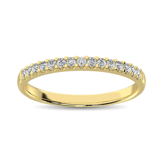 14K Yellow Gold Diamond 1/5 Ct.Tw. 9 Stone Anniversary Band