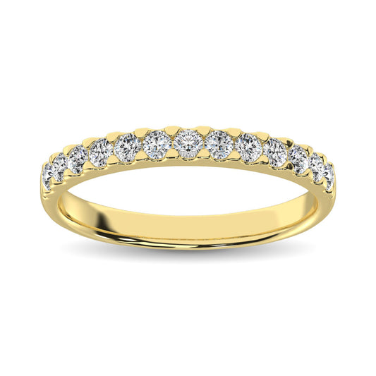 14K Yellow Gold Diamond 2/5 Ct.Tw. 9 Stone Anniversary Band
