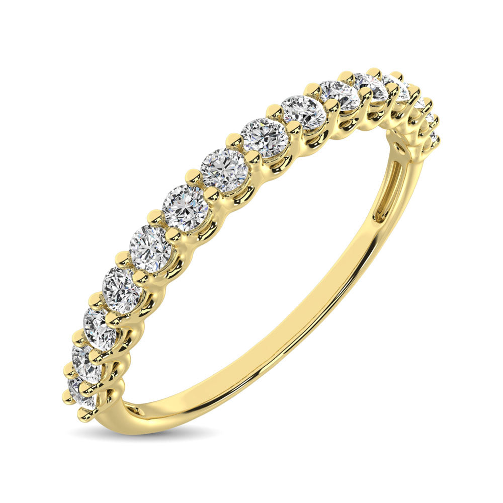 14K Yellow Gold Diamond 1/2 Ct.Tw. 9 Stone Anniversary Band