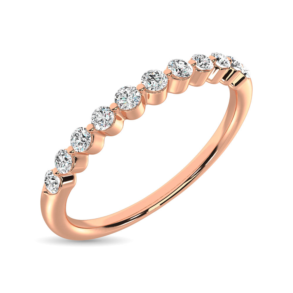 14K Rose Gold Diamond 1/4 Ct.tw Stackable Band