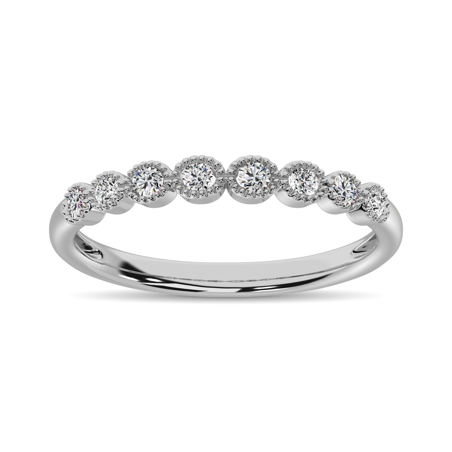 14 White Gold Diamond 1/6 Ct.tw Bubble stackable Band