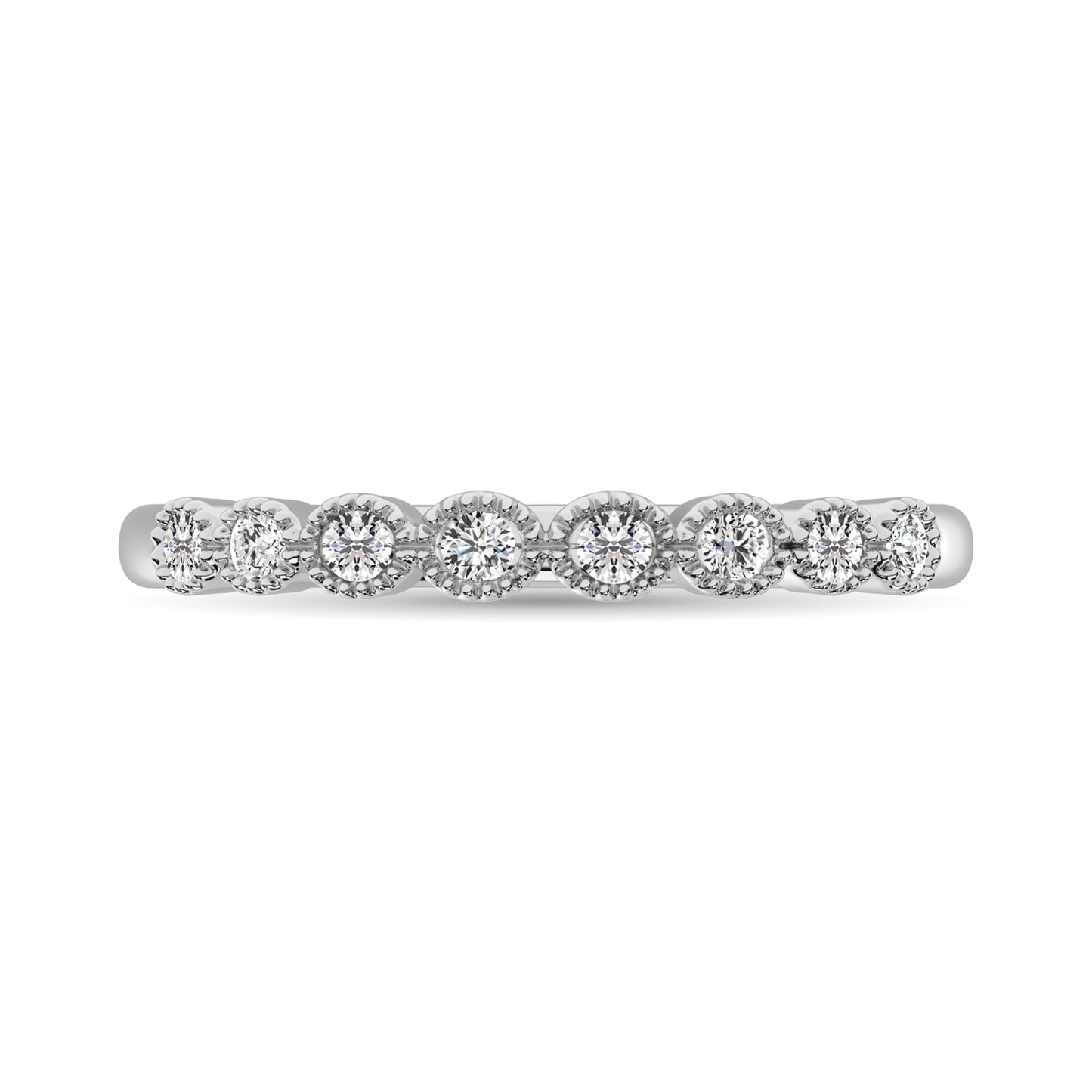 14 White Gold Diamond 1/6 Ct.tw Bubble stackable Band