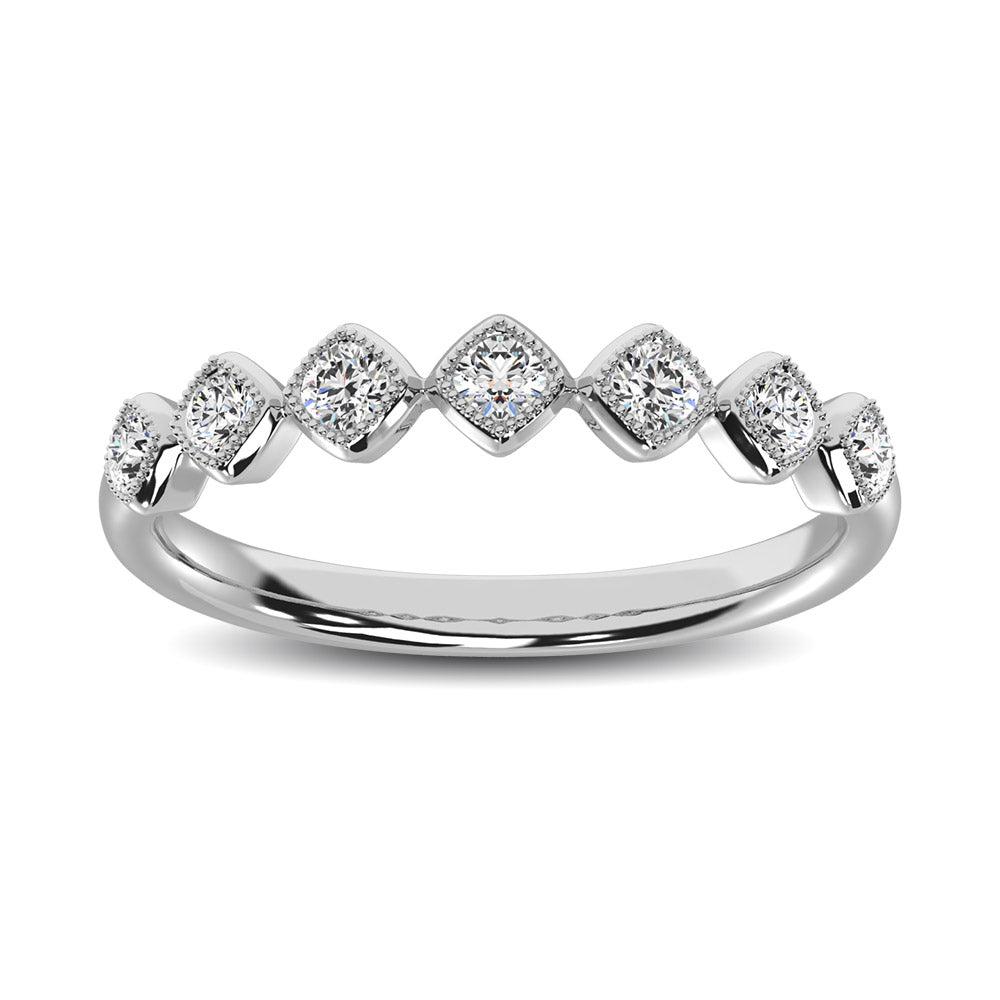 14K White Gold 1/6 Ct.tw Diamond Anniversary Ring