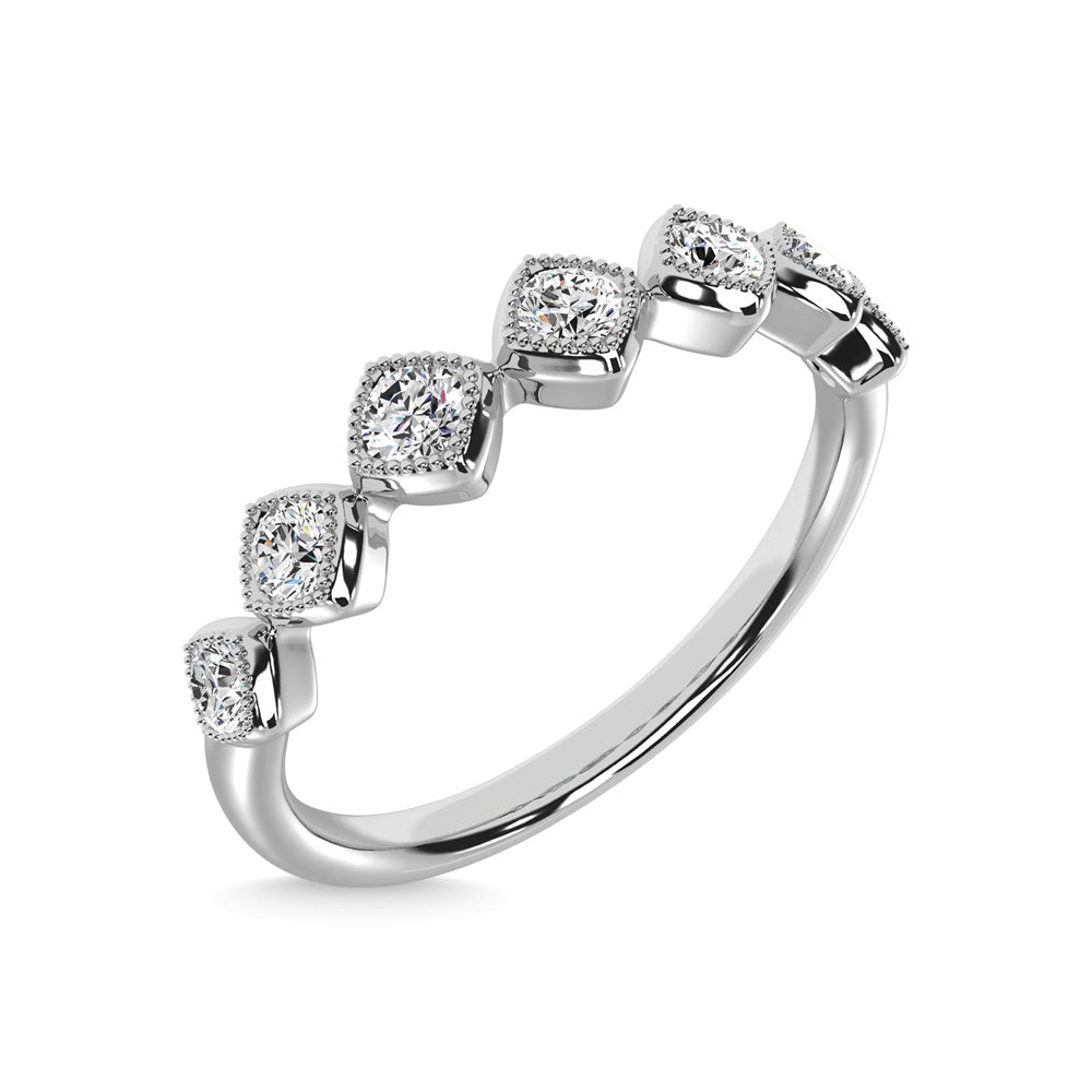 14K White Gold 1/6 Ct.tw Diamond Anniversary Ring