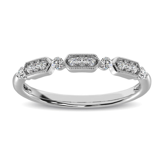 14K White Gold 1/6 Ct.tw Diamond Anniversary Ring