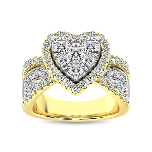 Diamond 2 Ct.Tw. Heart Shape Engagement Ring in 14K Two Tone Gold