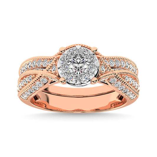 Diamond 1 Ct.Tw. Bridal Ring in  14K Rose Gold