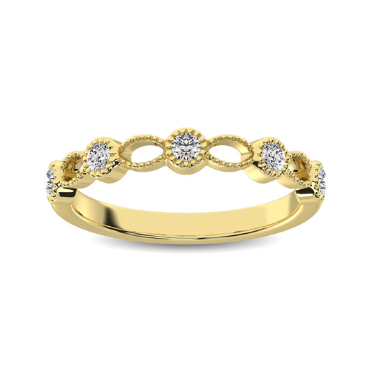 14K Yellow Gold 1/6 Ct.tw Diamond Band