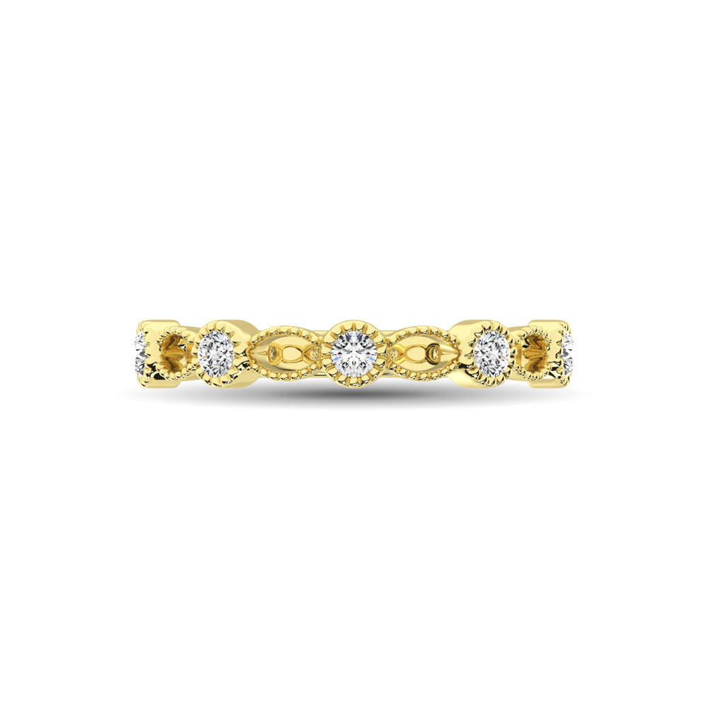 14K Yellow Gold 1/6 Ct.tw Diamond Band