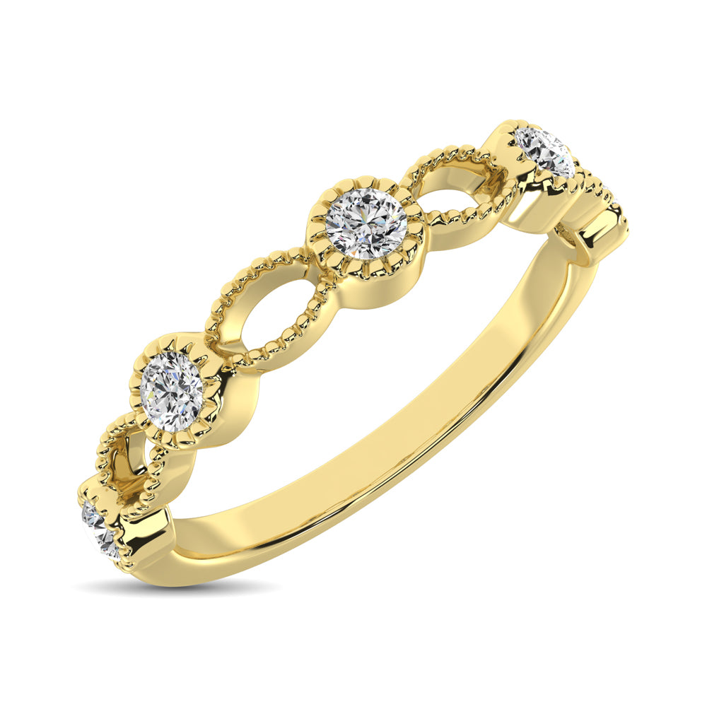 14K Yellow Gold 1/6 Ct.tw Diamond Band