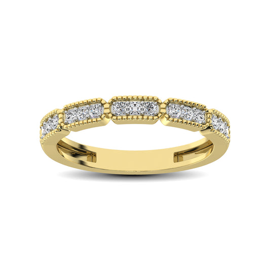 14K Yellow Gold 1/5 Ct.tw Diamond Band