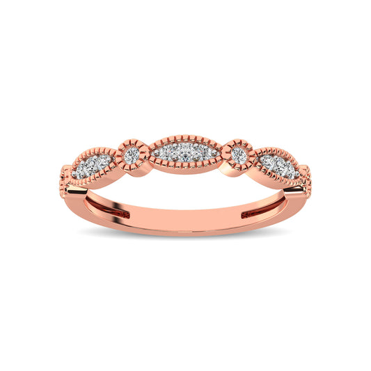 14K Rose Gold 1/5 Ct.tw Diamond Band