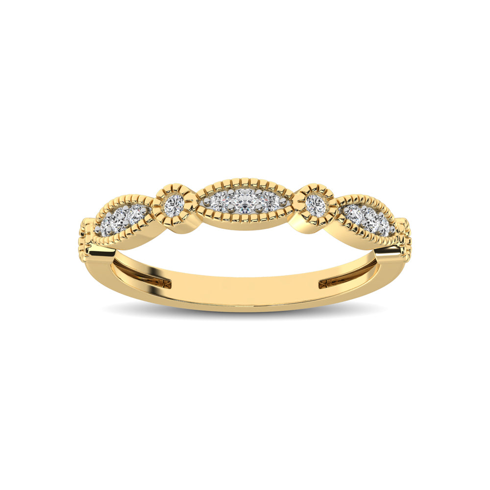 14K Yellow Gold 1/5 Ct.tw Diamond Band