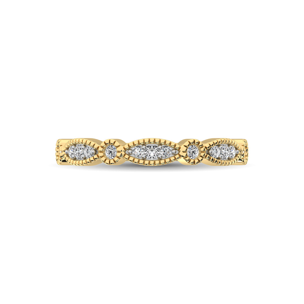 14K Yellow Gold 1/5 Ct.tw Diamond Band