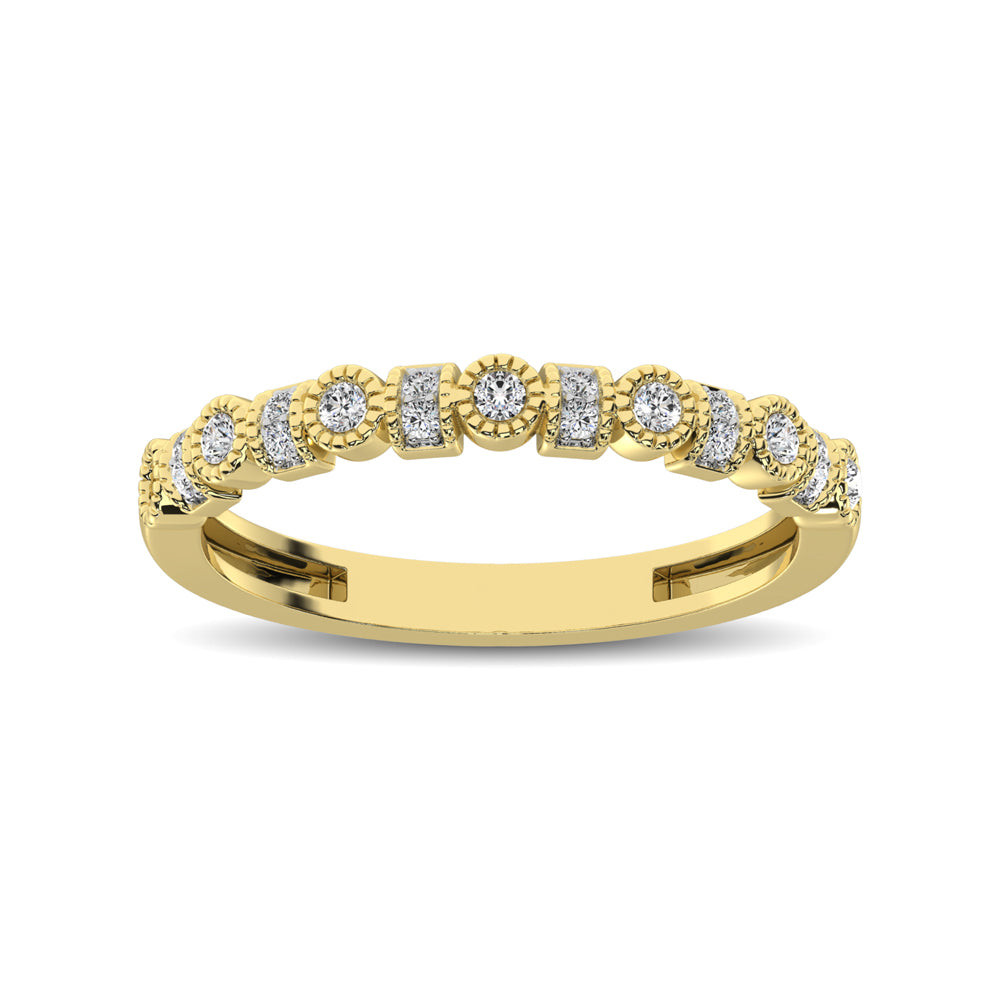 14K Yellow Gold 1/6 Ct.tw Diamond Band